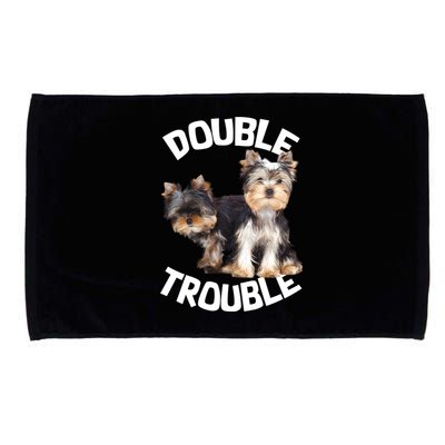 Yorkie Double Trouble Microfiber Hand Towel