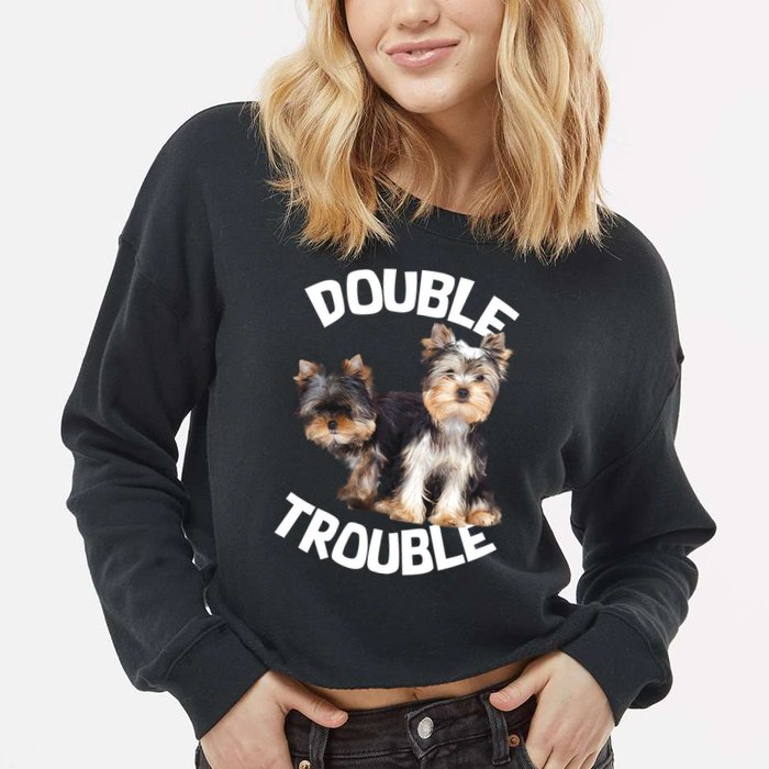 Yorkie Double Trouble Cropped Pullover Crew