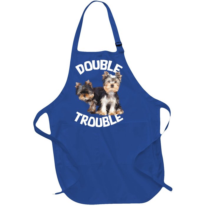 Yorkie Double Trouble Full-Length Apron With Pockets