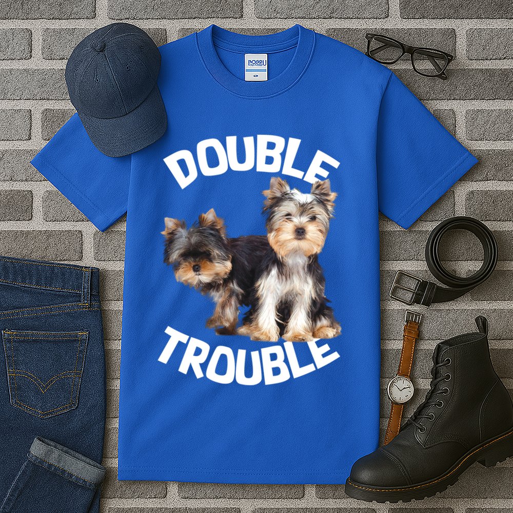 Yorkie Double Trouble Tall T-Shirt