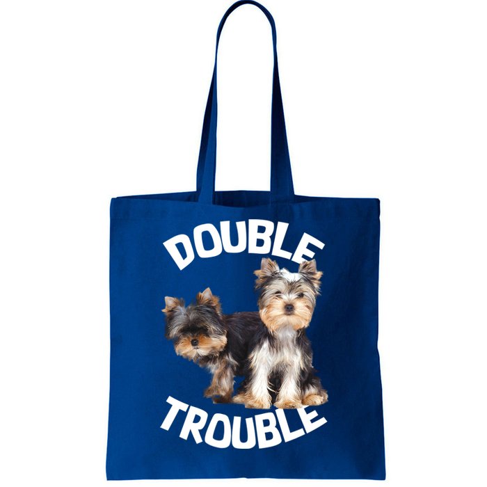 Yorkie Double Trouble Tote Bag