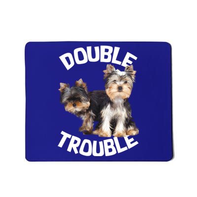 Yorkie Double Trouble Mousepad