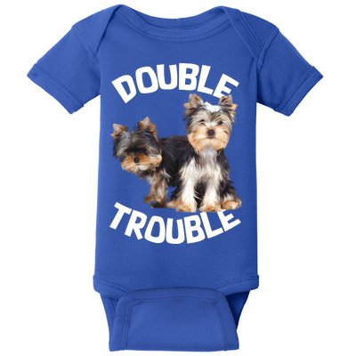 Yorkie Double Trouble Baby Bodysuit