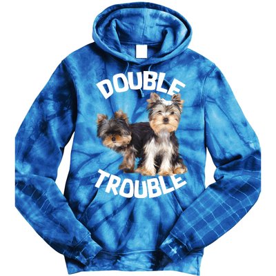 Yorkie Double Trouble Tie Dye Hoodie