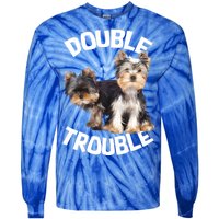 Yorkie Double Trouble Tie-Dye Long Sleeve Shirt