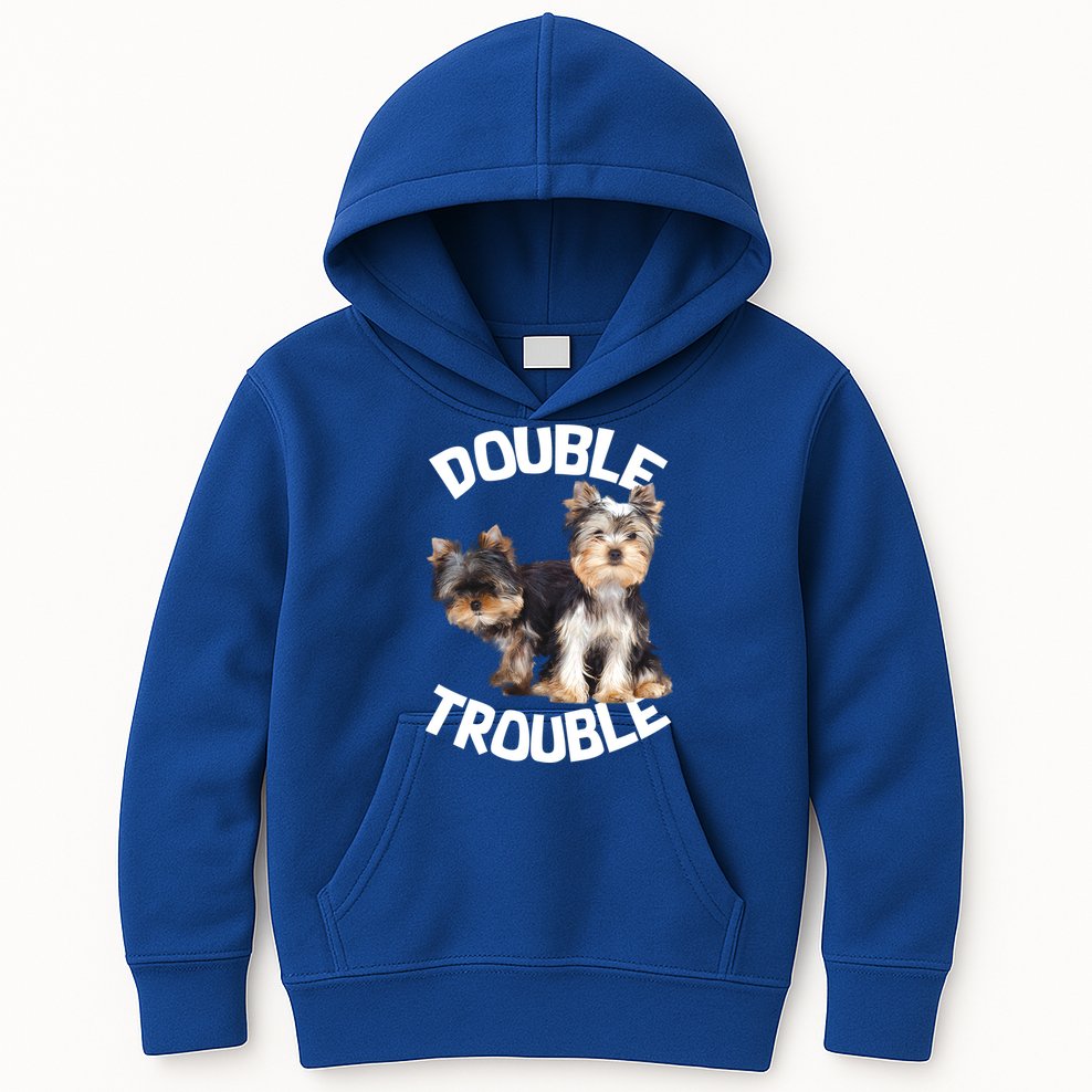 Yorkie Double Trouble Kids Hoodie