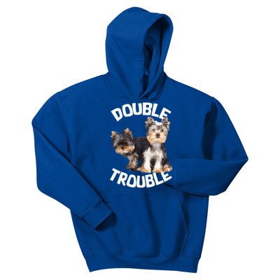 Yorkie Double Trouble Kids Hoodie