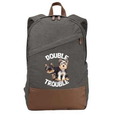 Yorkie Double Trouble Cotton Canvas Backpack