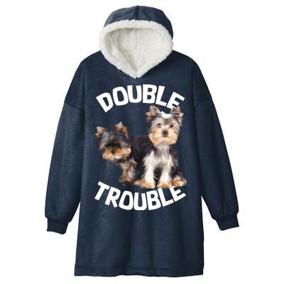 Yorkie Double Trouble Hooded Wearable Blanket