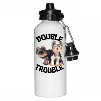 Yorkie Double Trouble Aluminum Water Bottle