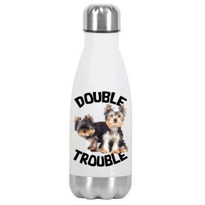 Yorkie Double Trouble Stainless Steel Insulated Water Bottle