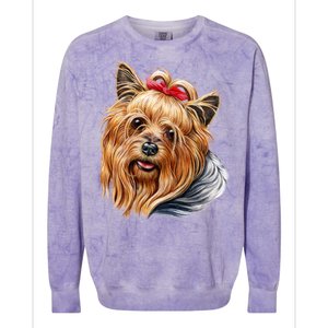 Yorkie Girl Colorblast Crewneck Sweatshirt