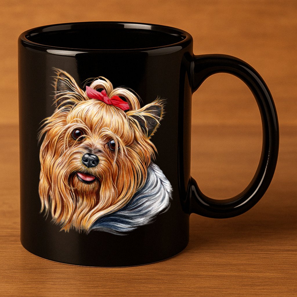 Yorkie Girl 11oz C Handle Ceramic Mug