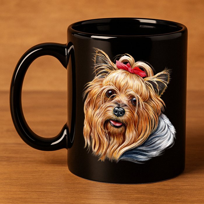 Yorkie Girl 11oz C Handle Ceramic Mug