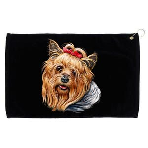 Yorkie Girl Grommeted Golf Towel