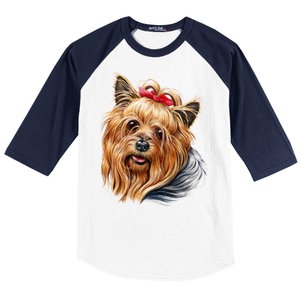 Yorkie Girl Baseball Sleeve Shirt