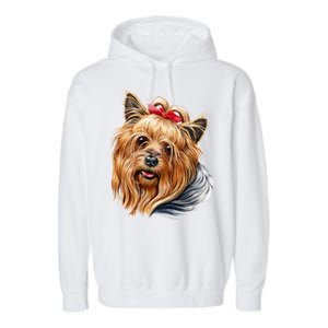 Yorkie Girl Garment-Dyed Fleece Hoodie