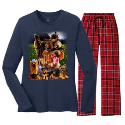 Yorkshire Terrier Women's Long Sleeve Flannel Pajama Set 