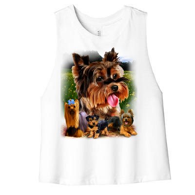 Yorkshire Terrier Women's Racerback Cropped Tank