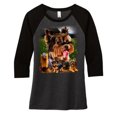 Yorkshire Terrier Women's Tri-Blend 3/4-Sleeve Raglan Shirt