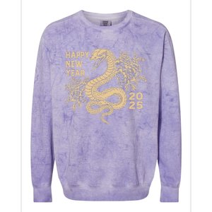 Year Of Snake 2025 Happy Lunar New Year 2025 Grandma Grandpa Colorblast Crewneck Sweatshirt