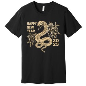 Year Of Snake 2025 Happy Lunar New Year 2025 Grandma Grandpa Premium T-Shirt