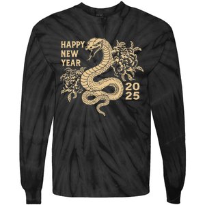 Year Of Snake 2025 Happy Lunar New Year 2025 Grandma Grandpa Tie-Dye Long Sleeve Shirt