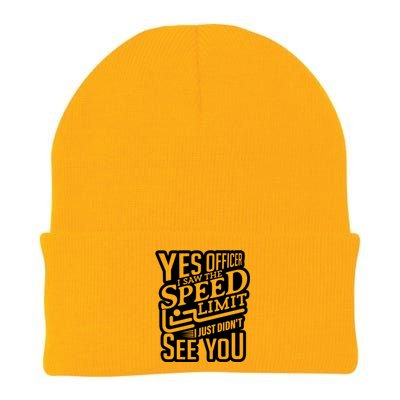 Yes Officer Speeding For Car Enthusiasts Mechanics Carguy Gift Knit Cap Winter Beanie