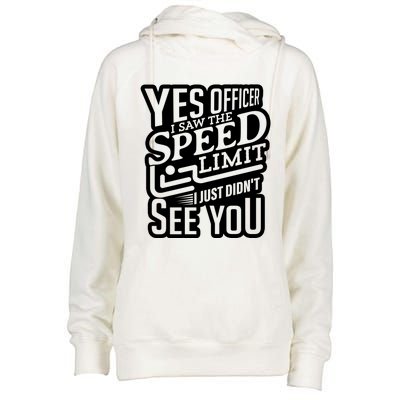 Yes Officer Speeding For Car Enthusiasts Mechanics Carguy Gift Womens Funnel Neck Pullover Hood