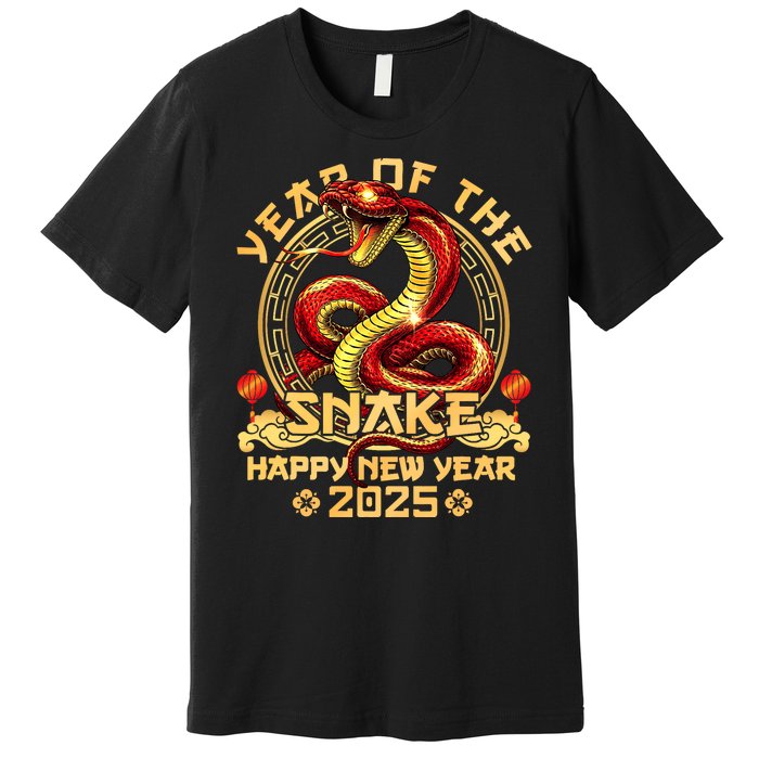 Year Of Snake 2025 Chinese New Year Happy Vietnamese Tet Premium T-Shirt