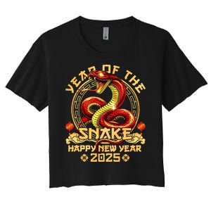 Year Of Snake 2025 Chinese New Year Happy Vietnamese Tet Women's Crop Top Tee