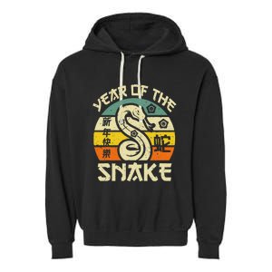 Year Of Snake 2025 Chinese New Year Snake Zodiac Garment-Dyed Fleece Hoodie