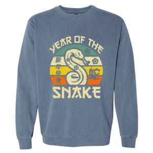 Year Of Snake 2025 Chinese New Year Snake Zodiac Garment-Dyed Sweatshirt