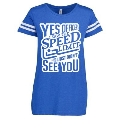 Yes Officer Speeding For Car Enthusiasts Mechanics Carguy Gift Enza Ladies Jersey Football T-Shirt