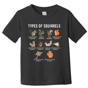 Ypes Of Squirrels Funny Squirrel Cute Squirrel Toddler T-Shirt