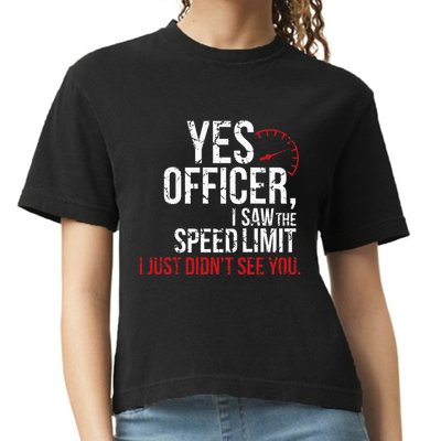 Yes Officer Speeding For Car Enthusiasts & Mechanics Comfort Colors Boxy T-Shirt