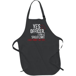 Yes Officer Speeding For Car Enthusiasts & Mechanics Full-Length Apron With Pockets