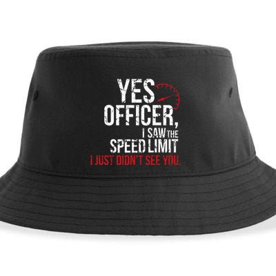 Yes Officer Speeding For Car Enthusiasts & Mechanics Sustainable Bucket Hat