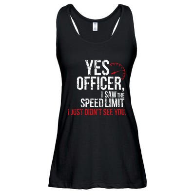 Yes Officer Speeding For Car Enthusiasts & Mechanics Ladies Essential Flowy Tank