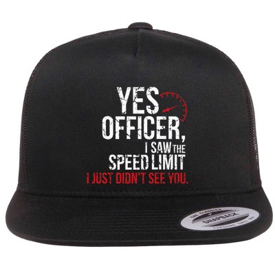 Yes Officer Speeding For Car Enthusiasts & Mechanics Flatbill Hat