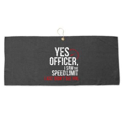 Yes Officer Speeding For Car Enthusiasts & Mechanics Large Microfiber Waffle Golf Towel