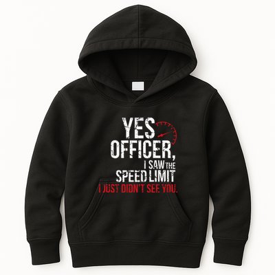 Yes Officer Speeding For Car Enthusiasts & Mechanics Kids Hoodie
