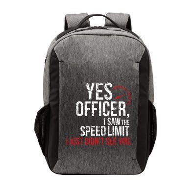Yes Officer Speeding For Car Enthusiasts & Mechanics Vector Backpack