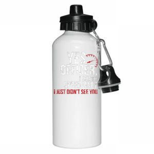 Yes Officer Speeding For Car Enthusiasts & Mechanics Aluminum Water Bottle