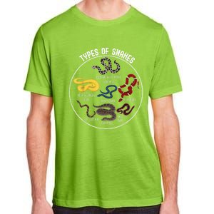 Ypes Of Snakes Educational Serpent 7 Different Snake Adult ChromaSoft Performance T-Shirt