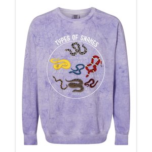 Ypes Of Snakes Educational Serpent 7 Different Snake Colorblast Crewneck Sweatshirt