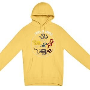 Ypes Of Snakes Educational Serpent 7 Different Snake Premium Pullover Hoodie