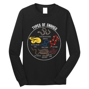 Ypes Of Snakes Educational Serpent 7 Different Snake Long Sleeve Shirt