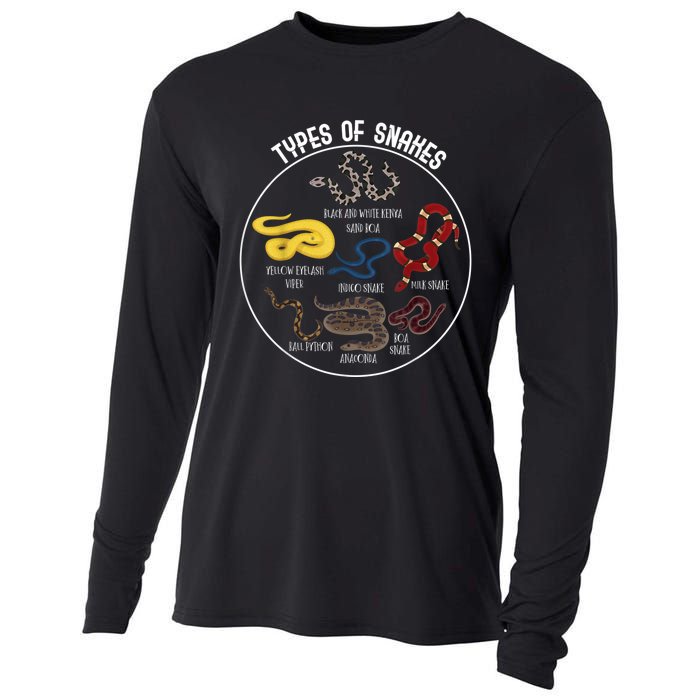 Ypes Of Snakes Educational Serpent 7 Different Snake Cooling Performance Long Sleeve Crew