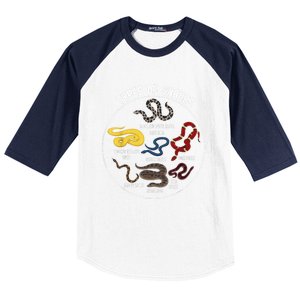 Ypes Of Snakes Educational Serpent 7 Different Snake Baseball Sleeve Shirt